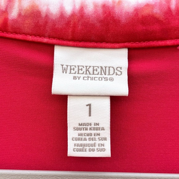 Weekends by Chico’s Active Polo Twist Zip Up Mock Contrast Size Medium - Picture 5 of 11